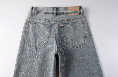 PURPLE FULL RHINESTONE JEANS PU9129