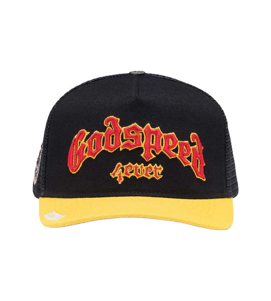 GODSPEED FOREVER TRUCKER HAT BLACK/YELLOW