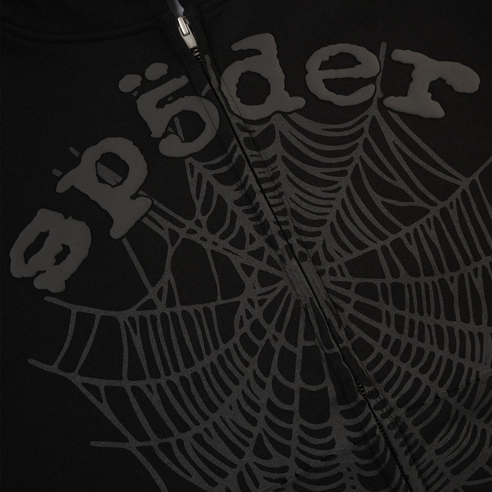 SPIDER BLACK FULL ZIP HOODIE
