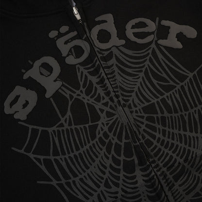 SPIDER BLACK FULL ZIP HOODIE