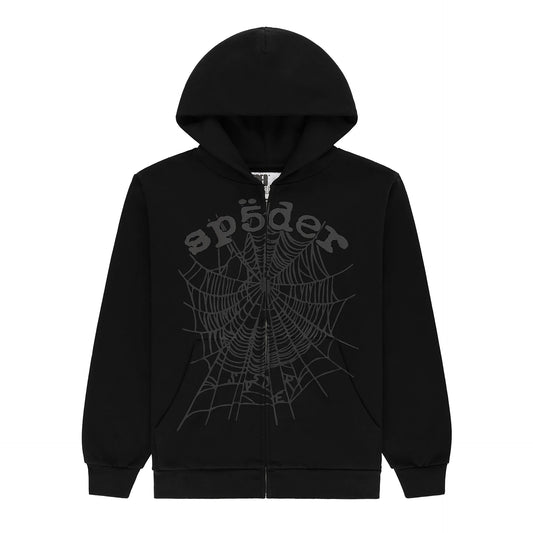 SPIDER BLACK FULL ZIP HOODIE