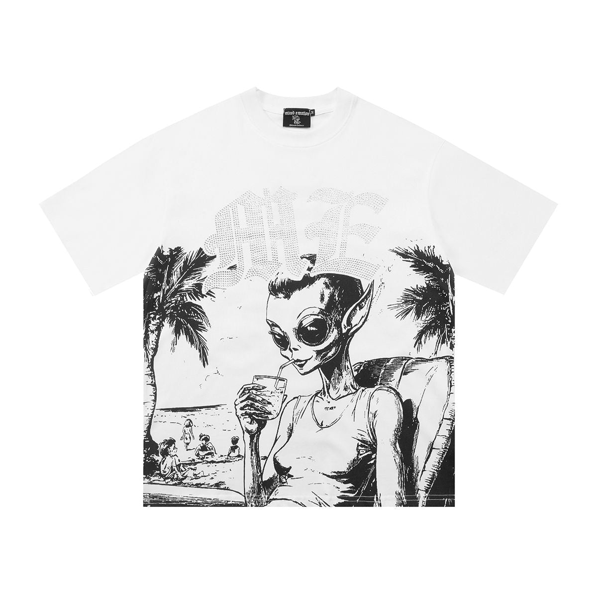 Mixed Emotion Alien White Tshirt
