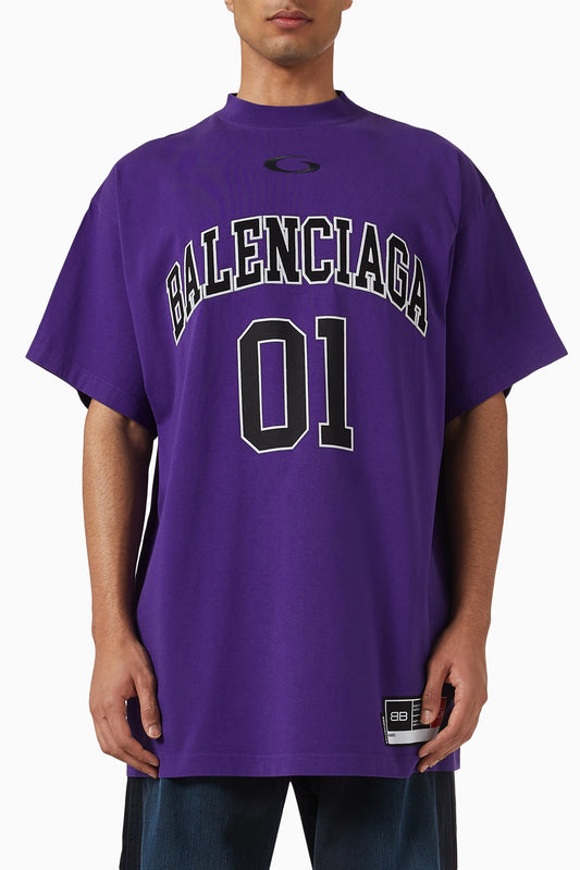 BALENCIAGA BASKETBALL JERSEY PURPLE