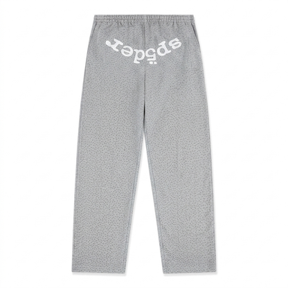 SWEATPANT SPIDER VVS RHINESTONE HEATHER GREY