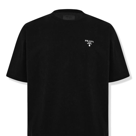 Prada Chenille logo black Tshirt