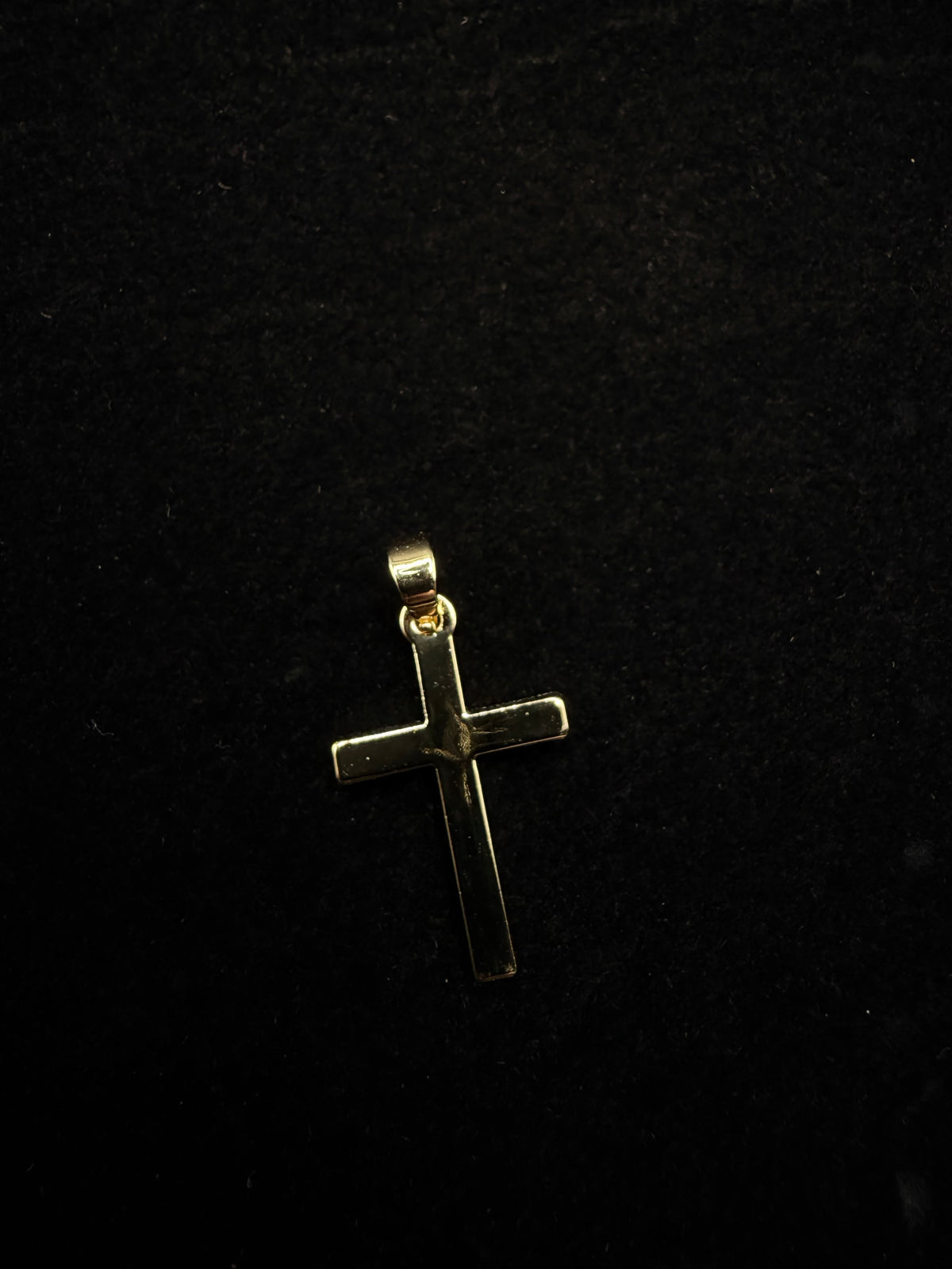 Cruz Lisa Oro Laminado 14K