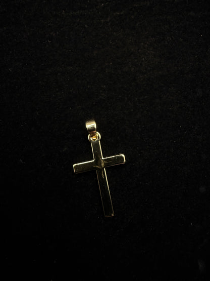 Cruz Lisa Oro Laminado 14K