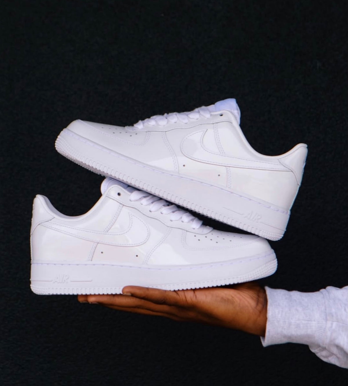 Air Force 1 '07 patent leather white sneakers