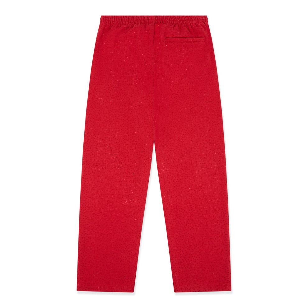 SWEATPANTS SPIDER RHINESTONE RED