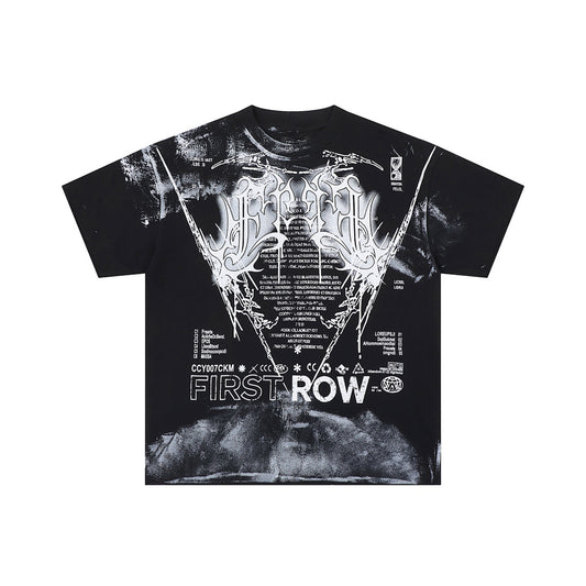First row wings black Tshirt