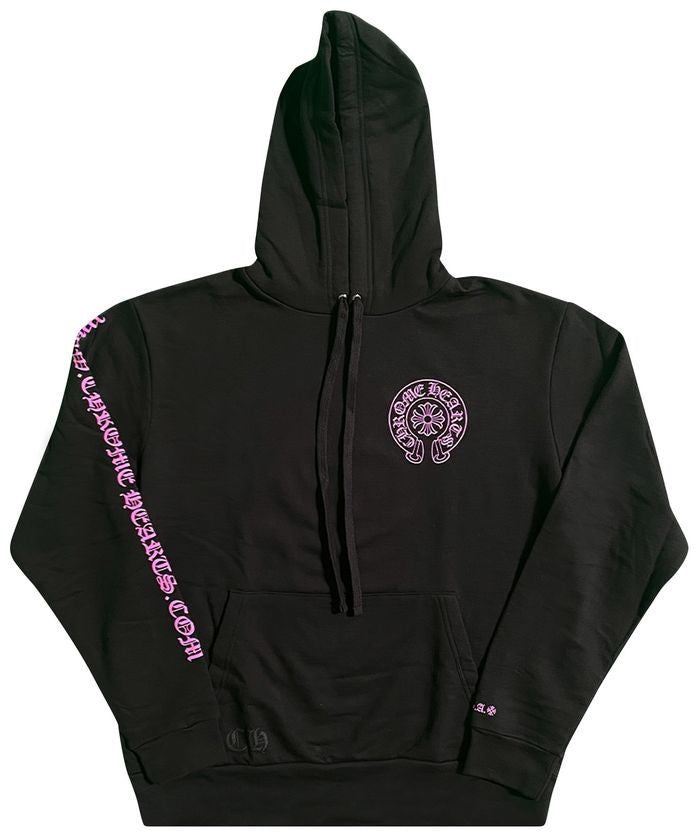 CHROMEHEARTS HORSE PINK HOODIE BLACK