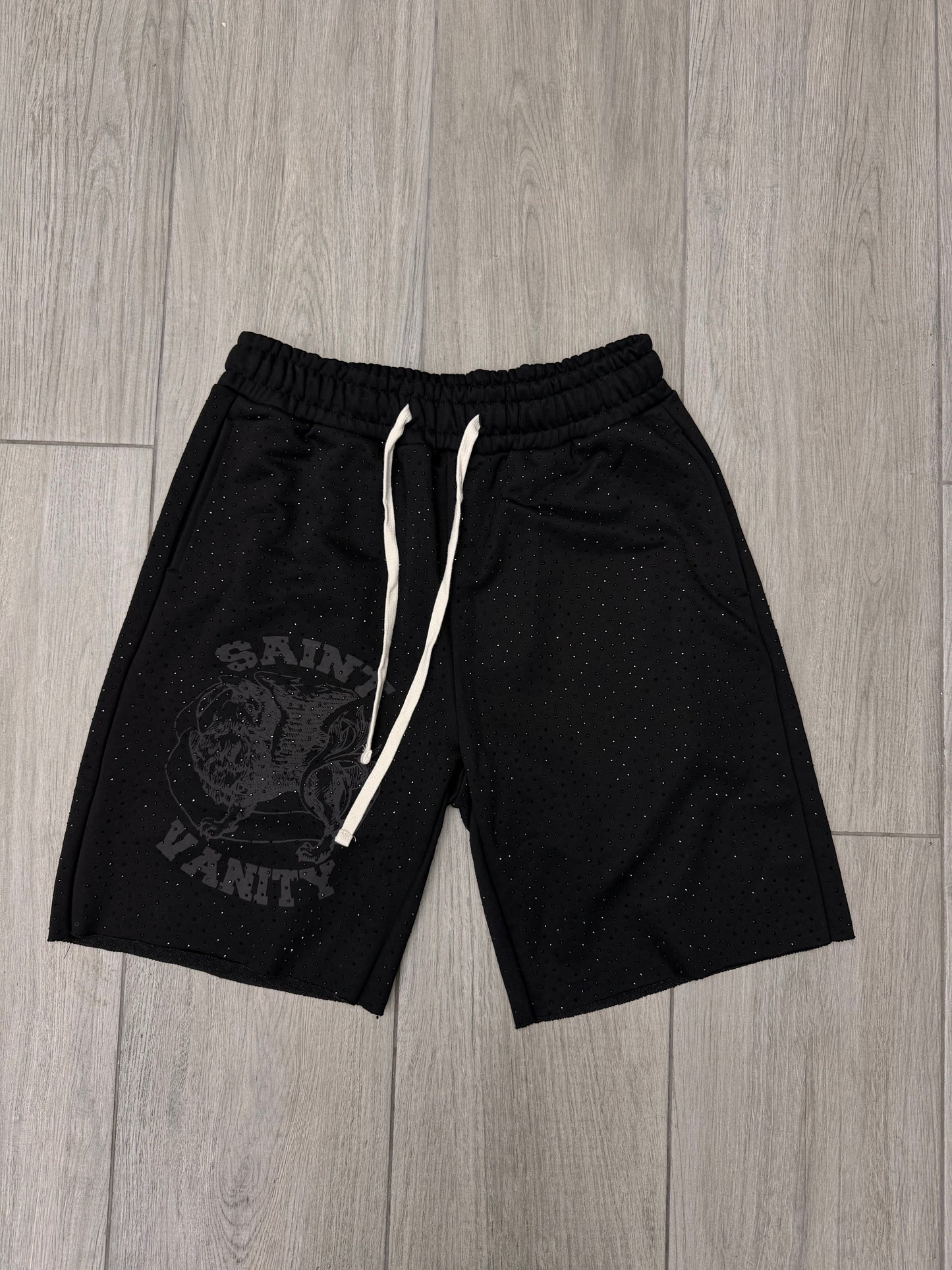 SAINT VANITY RHINESTONE BLACK SHORT
