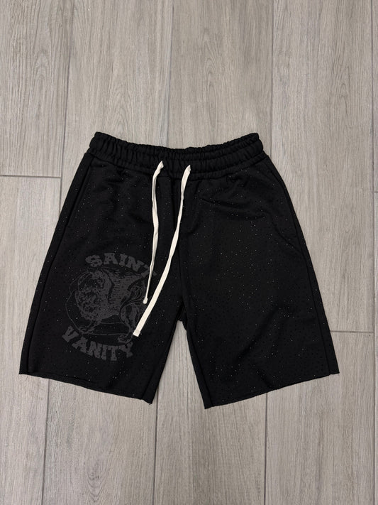 SAINT VANITY RHINESTONE BLACK SHORT