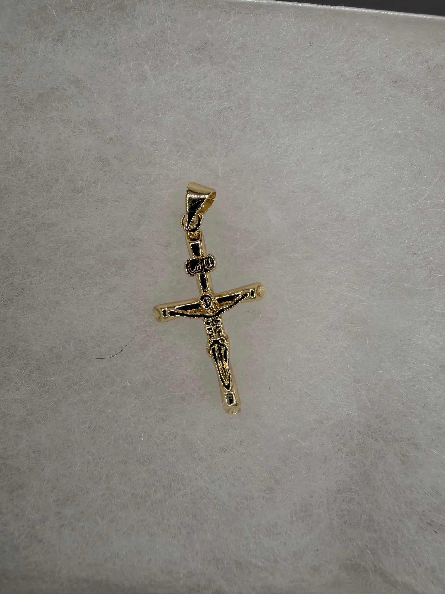 Crucifijo Escultura Clásica Oro laminado 14K