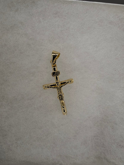 Crucifijo Escultura Clásica Oro laminado 14K