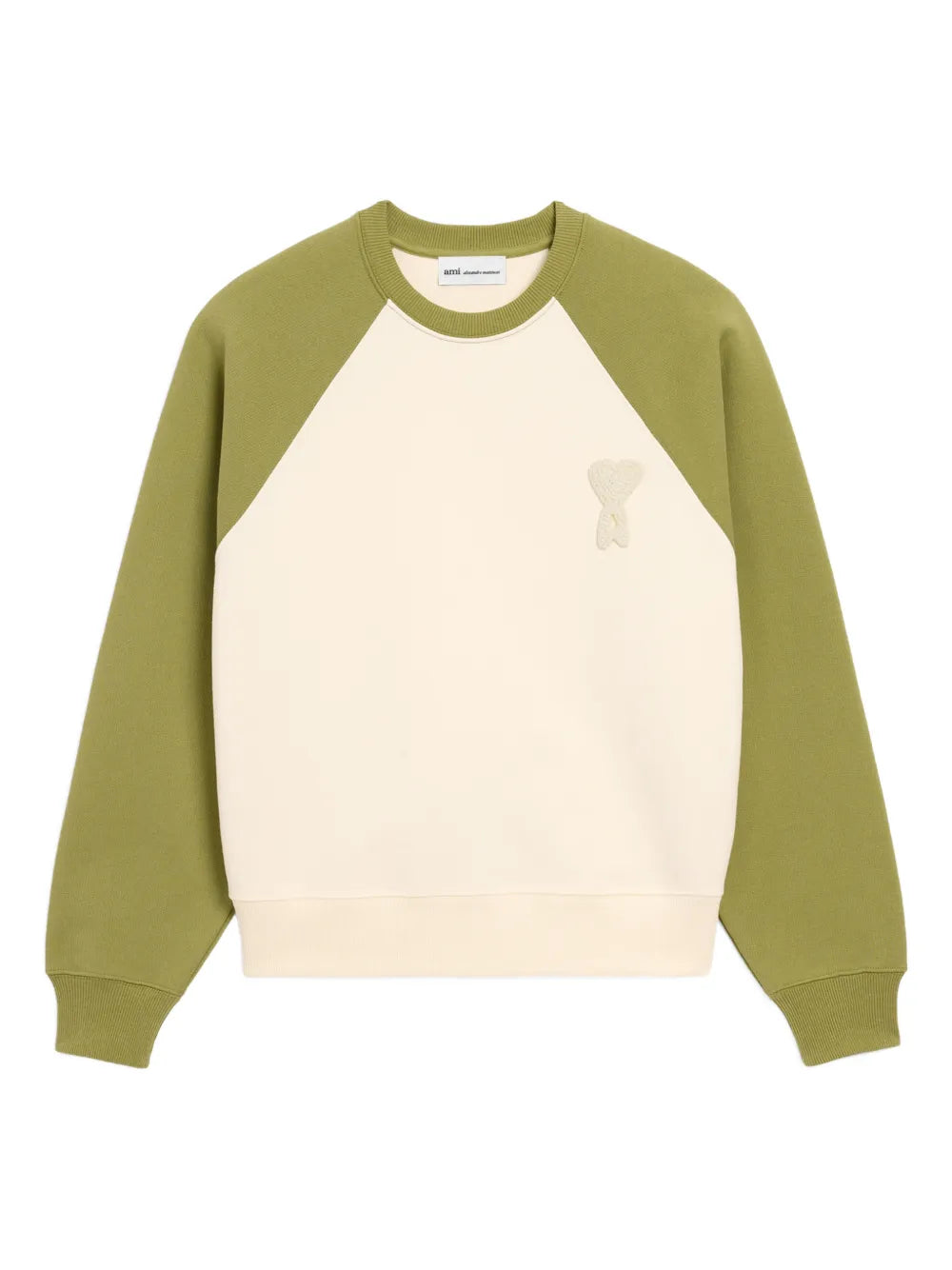 Ami Paris Ami De Coeur two-tone crochet sweater Green