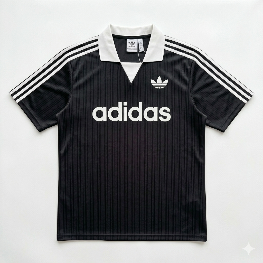 Adidas archive collar jersey black