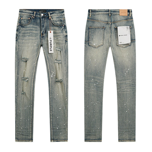 PURPLE Vintage Dirty Indigo Blowout Jeans PU141