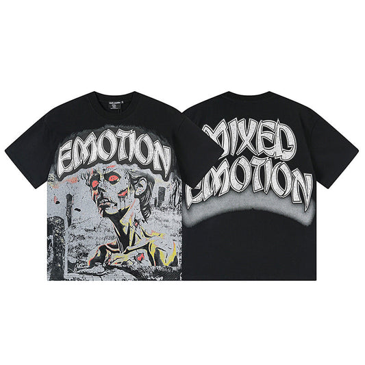 MIXED EMOTION ZOMBIE FACE TSHIRT