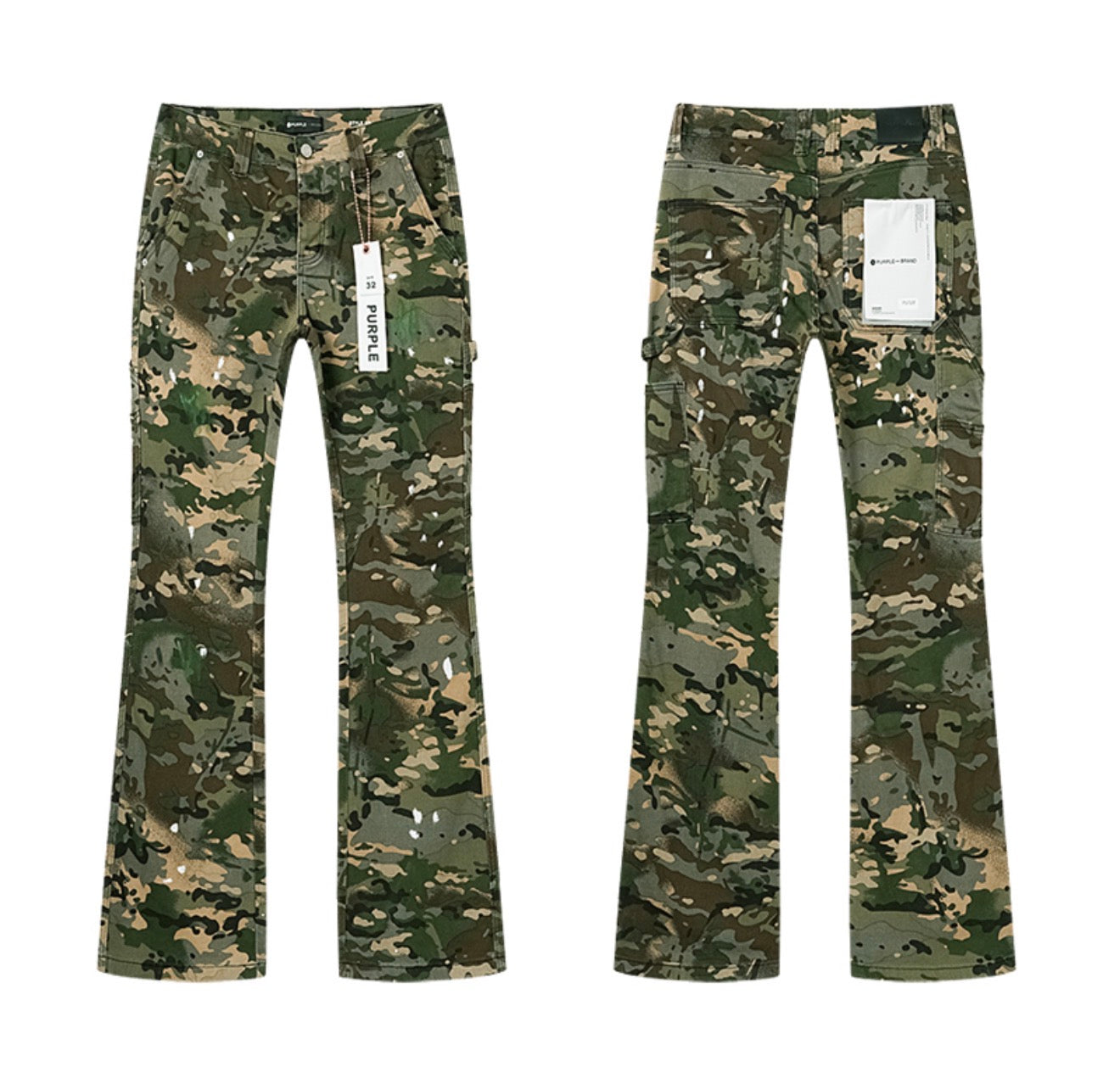 Purple pant camo Flared Pu727