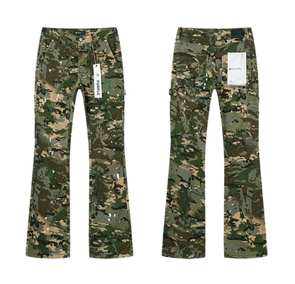 Purple pant camo Flared Pu727