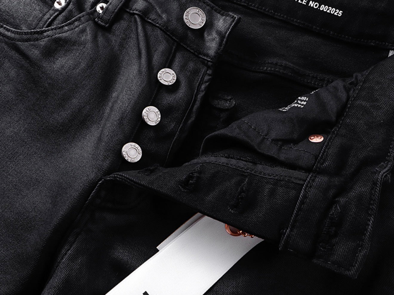 Purple Jeans Black Flared PU718