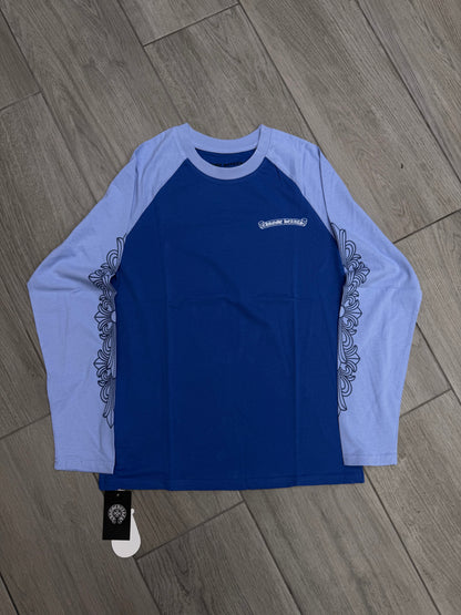 Chromehearts Blue Floral Long Mid Sleeve Tshirt