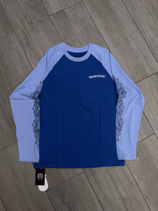 Chromehearts Blue Floral Long Mid Sleeve Tshirt
