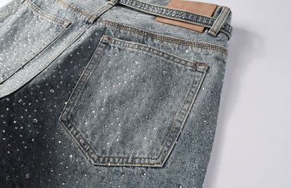 PURPLE FULL RHINESTONE JEANS PU9129