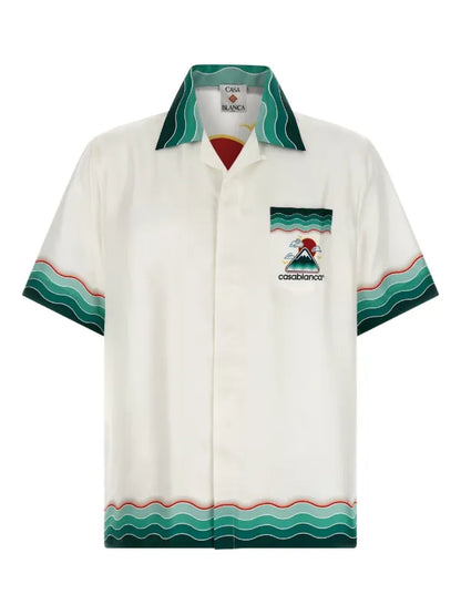 Casa Blanca Montagne Ondulée silk shirt