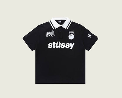 Stussy world Tour Polo Tshirt Black