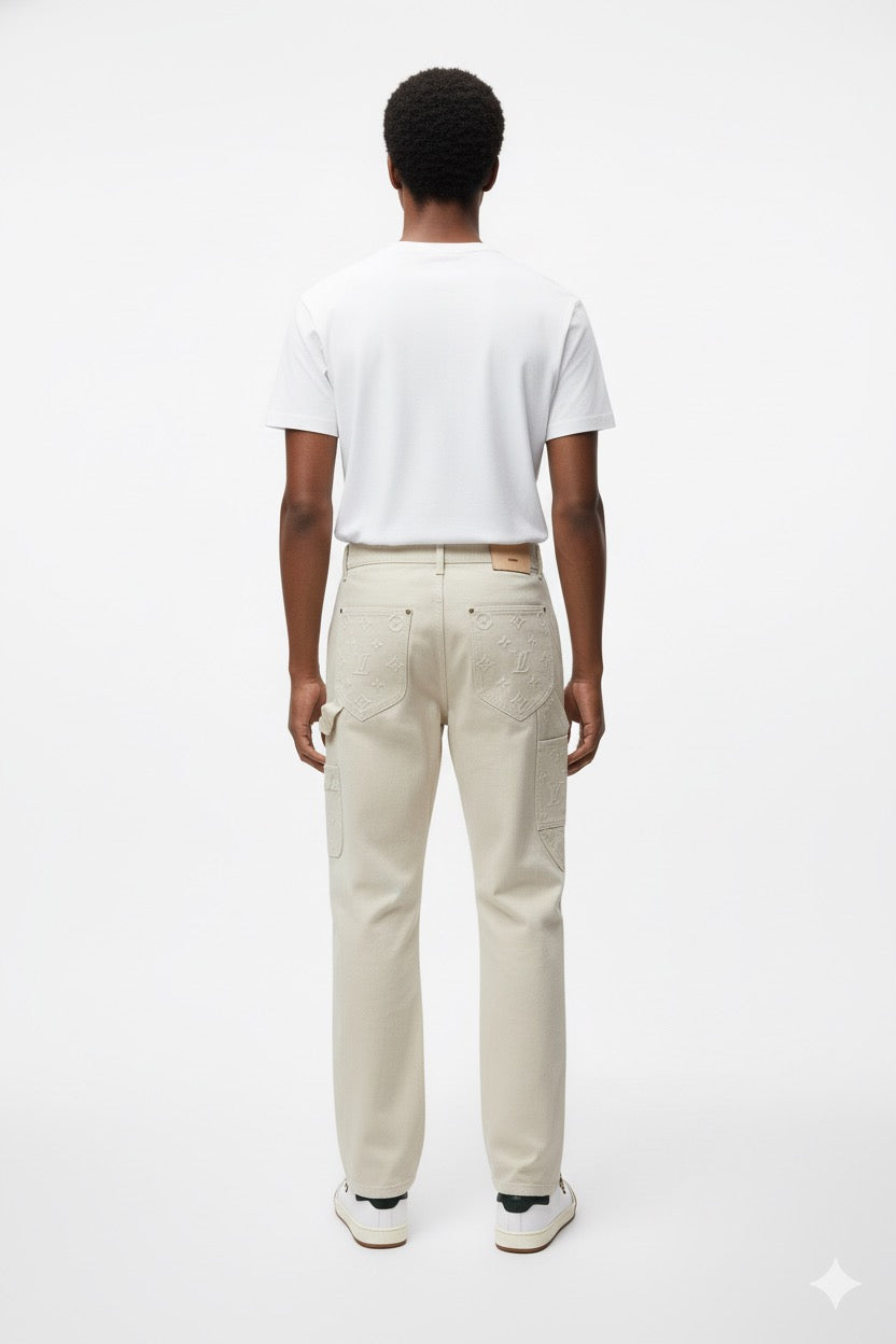 Louis Vuitton
Beige Monogram Carpenter Pants