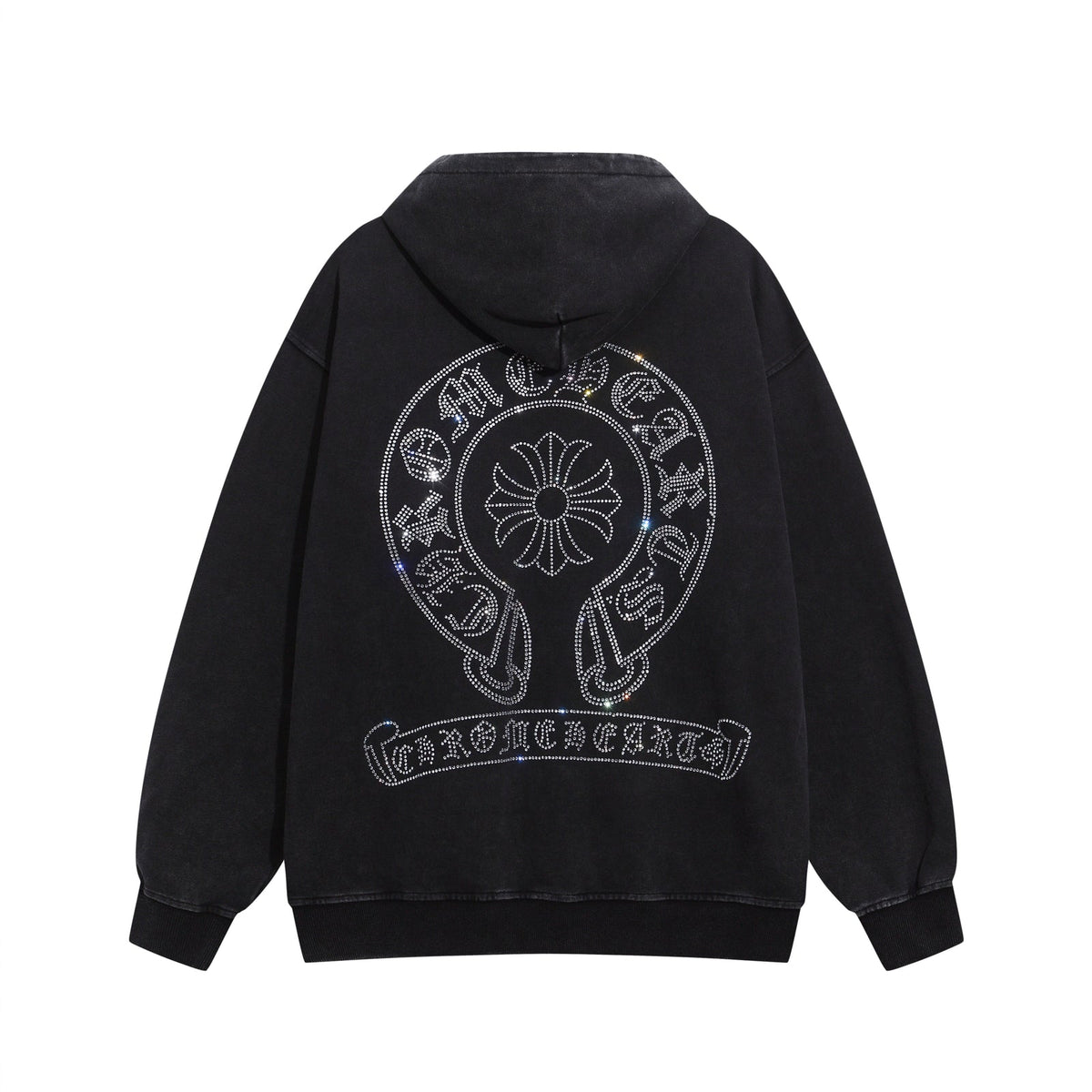 CHROMEHEARTS RHINESTONE BLACK HOODIE