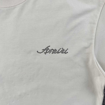 AMIRI BEIGE RHINESTONE TEE