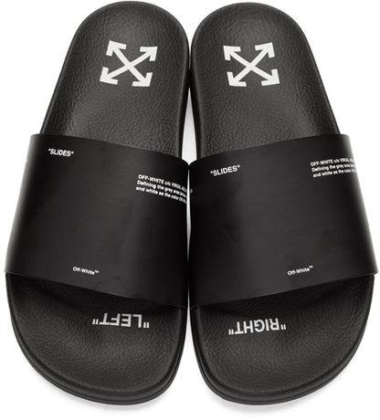 Off White Sliders Towel Black