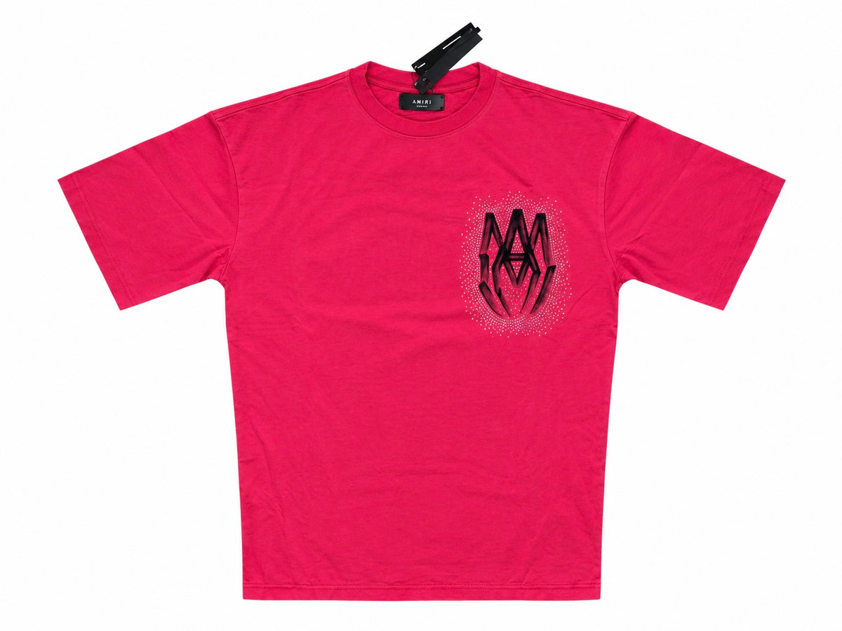 Amiri Rhinestone Metallic Pink Tshirt