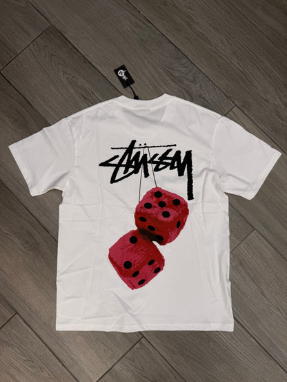 Stussy Fuzzy Dice Tee White