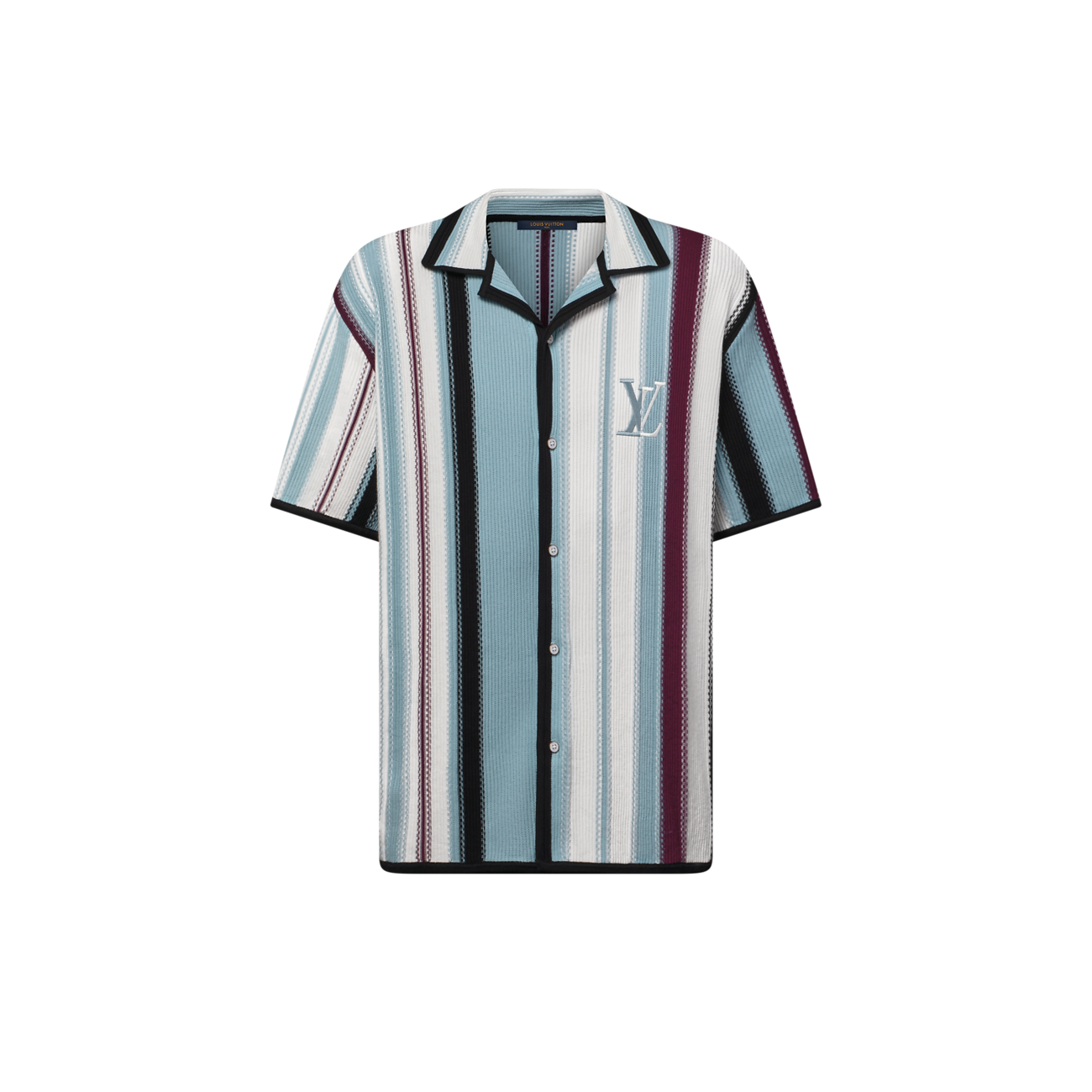 CAMISA LOUIS VUITTON Striped Crochet Short-Sleeved