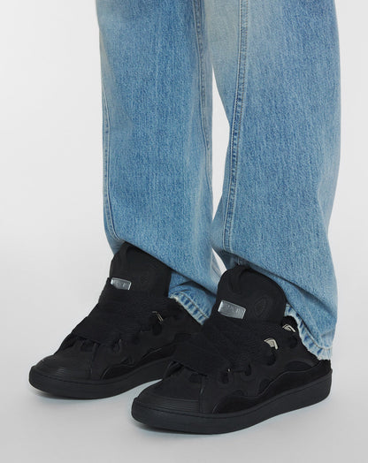 LANVIN LEATHER CURB SNEAKERS