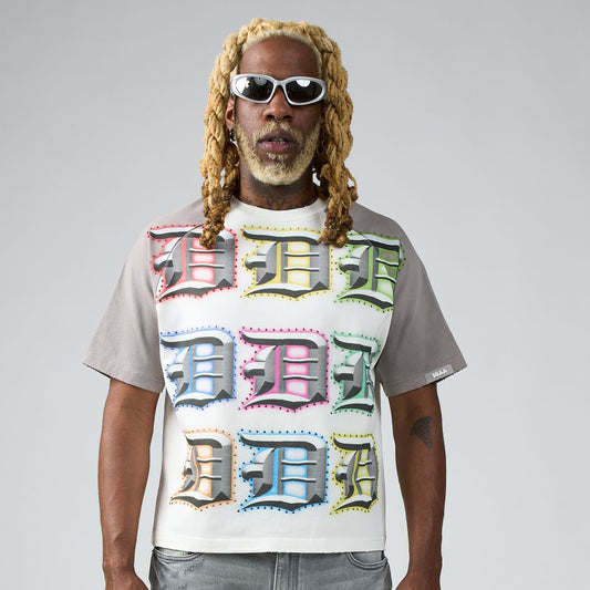 DUAA GRID WHITE TSHIRT