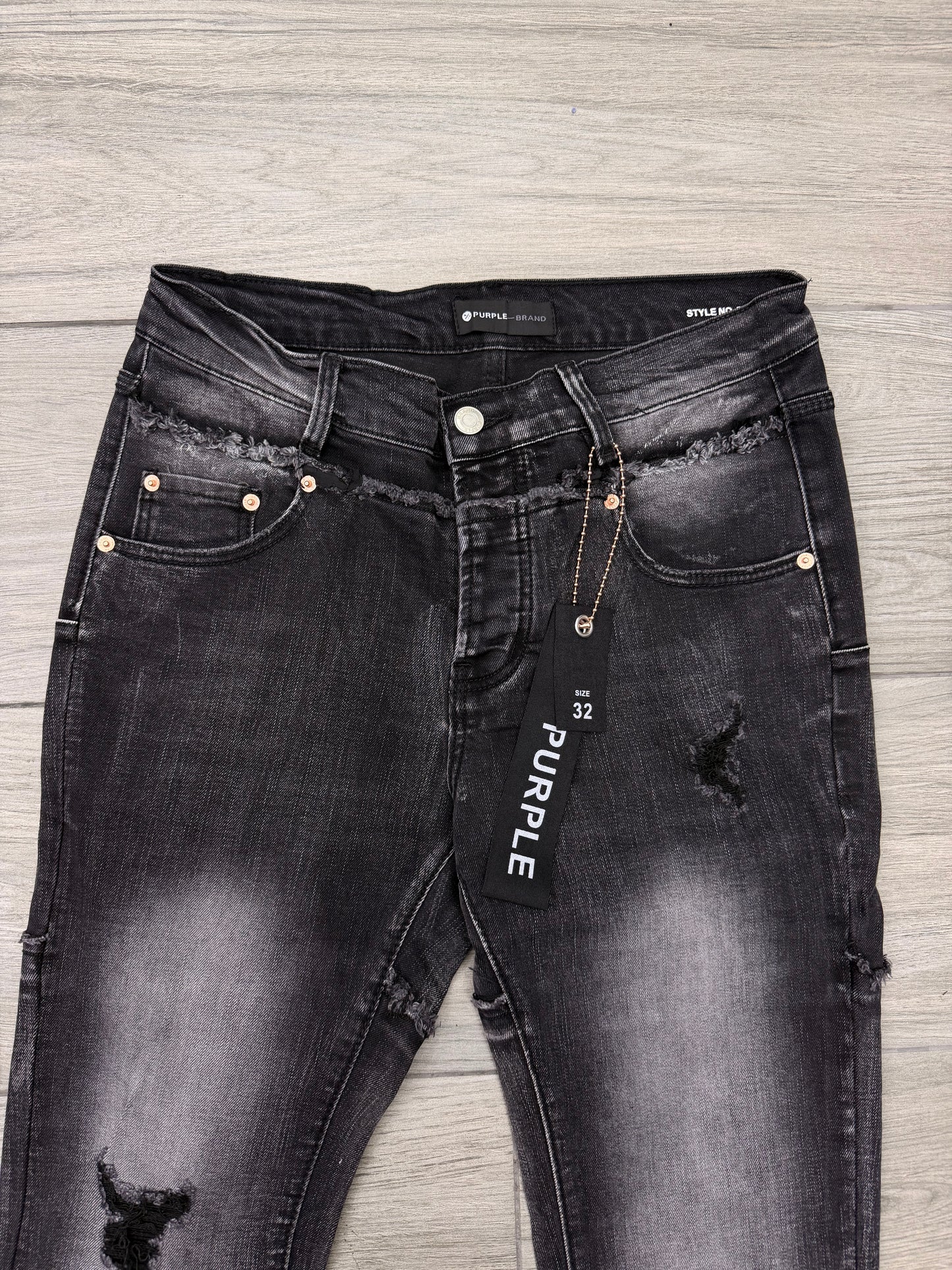 PURPLE FLARED BLACK JEANS PE63619