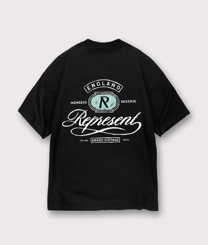 REPRESENT Oversized Grand Vintage Hand Drawn BLACK T-Shirt