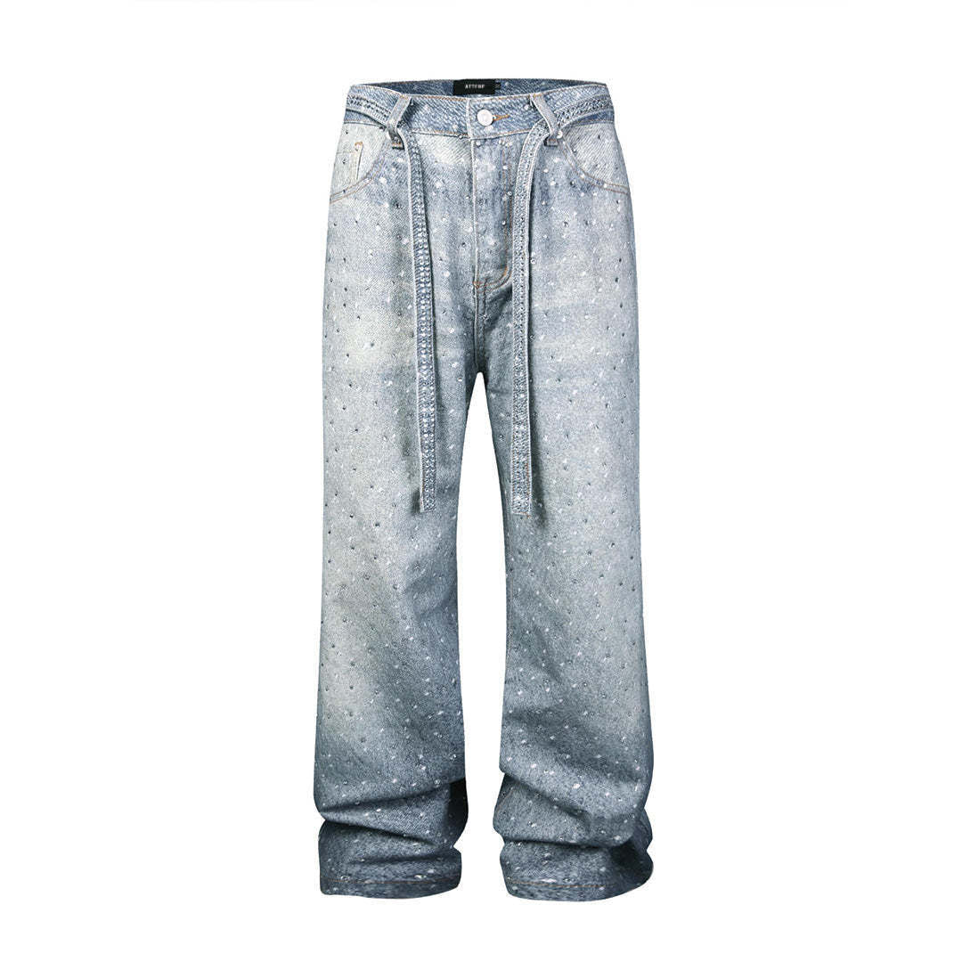 RHINESTONE PANT JEANS DENIM