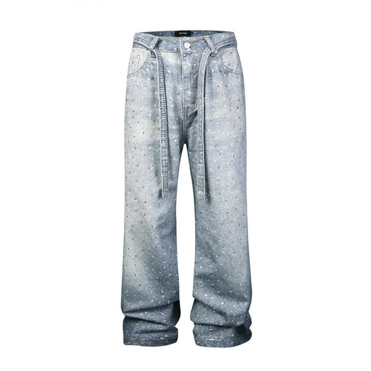 RHINESTONE PANT JEANS DENIM