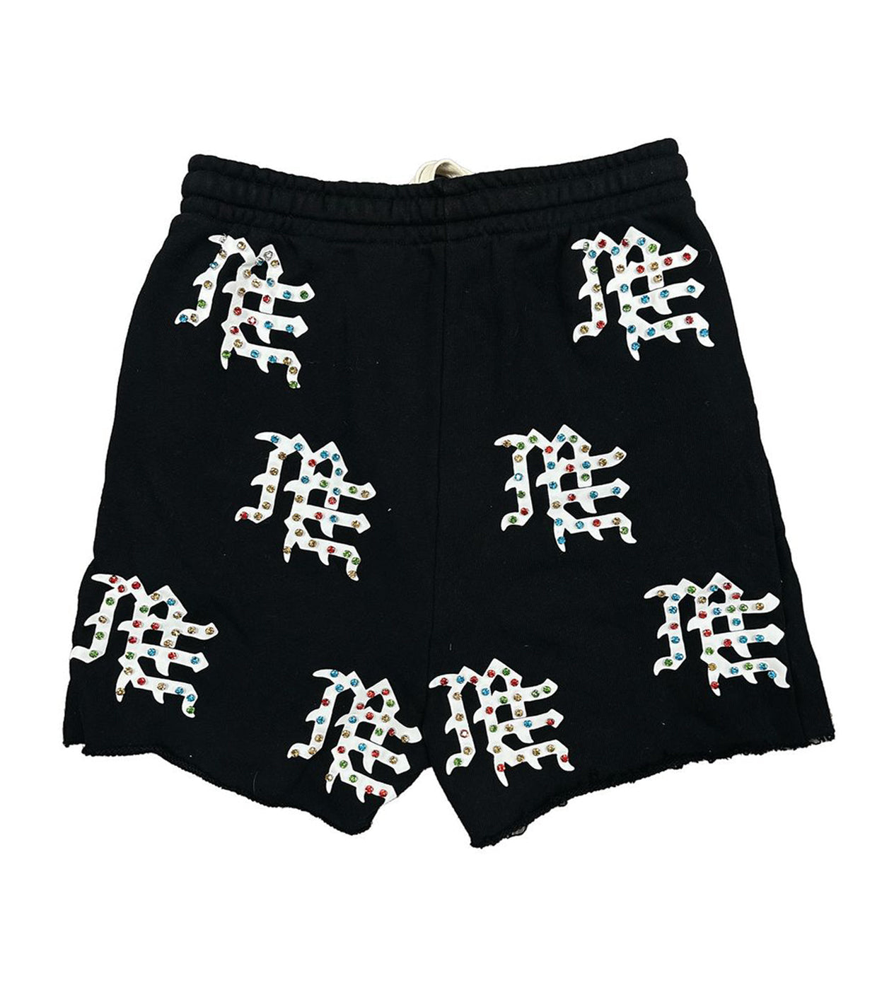 MIXED EMOTION ME LOGO FLEECE SHORTS BLACK