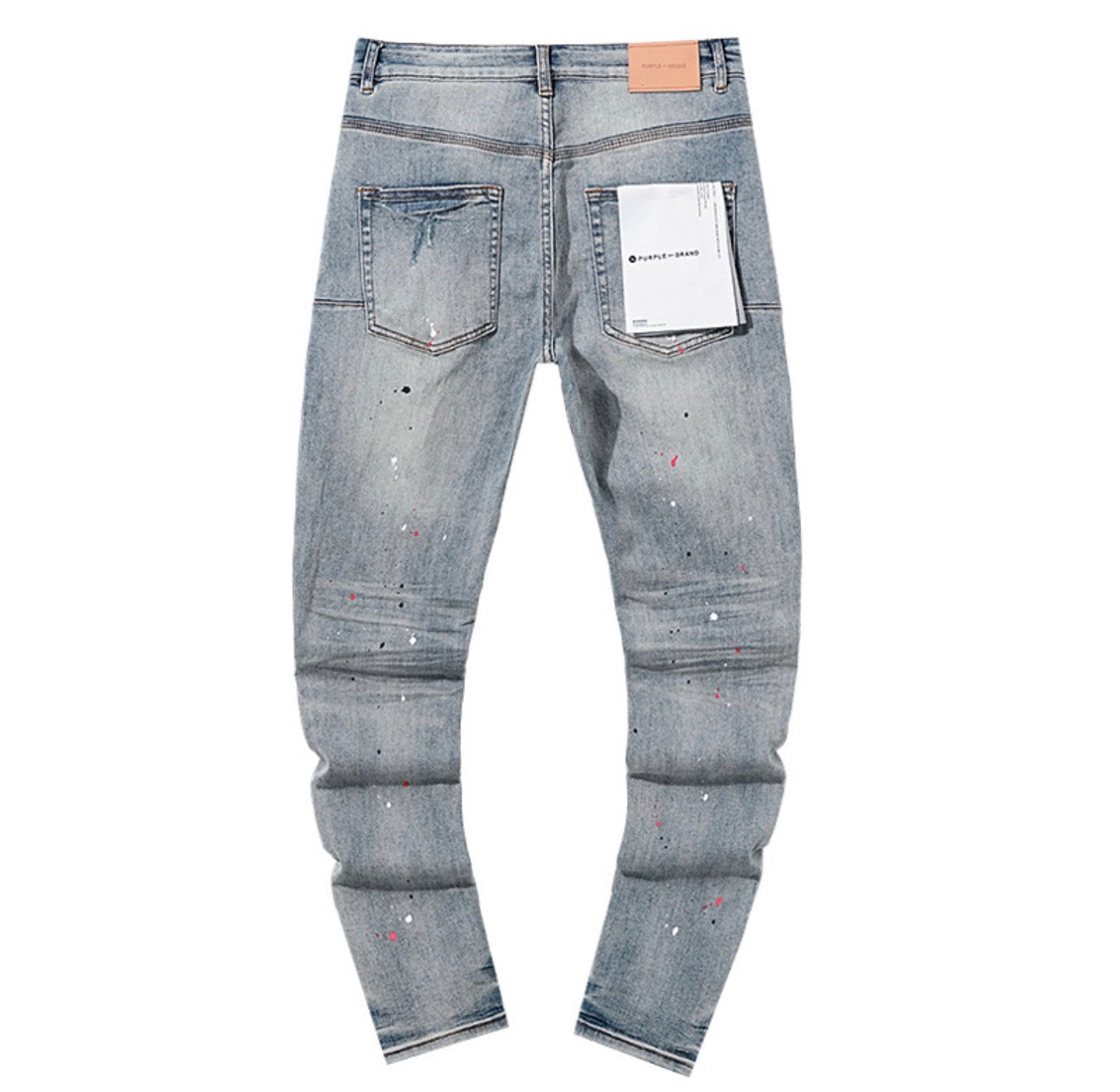 PURPLE PANT JEANS RED/white Print PU138