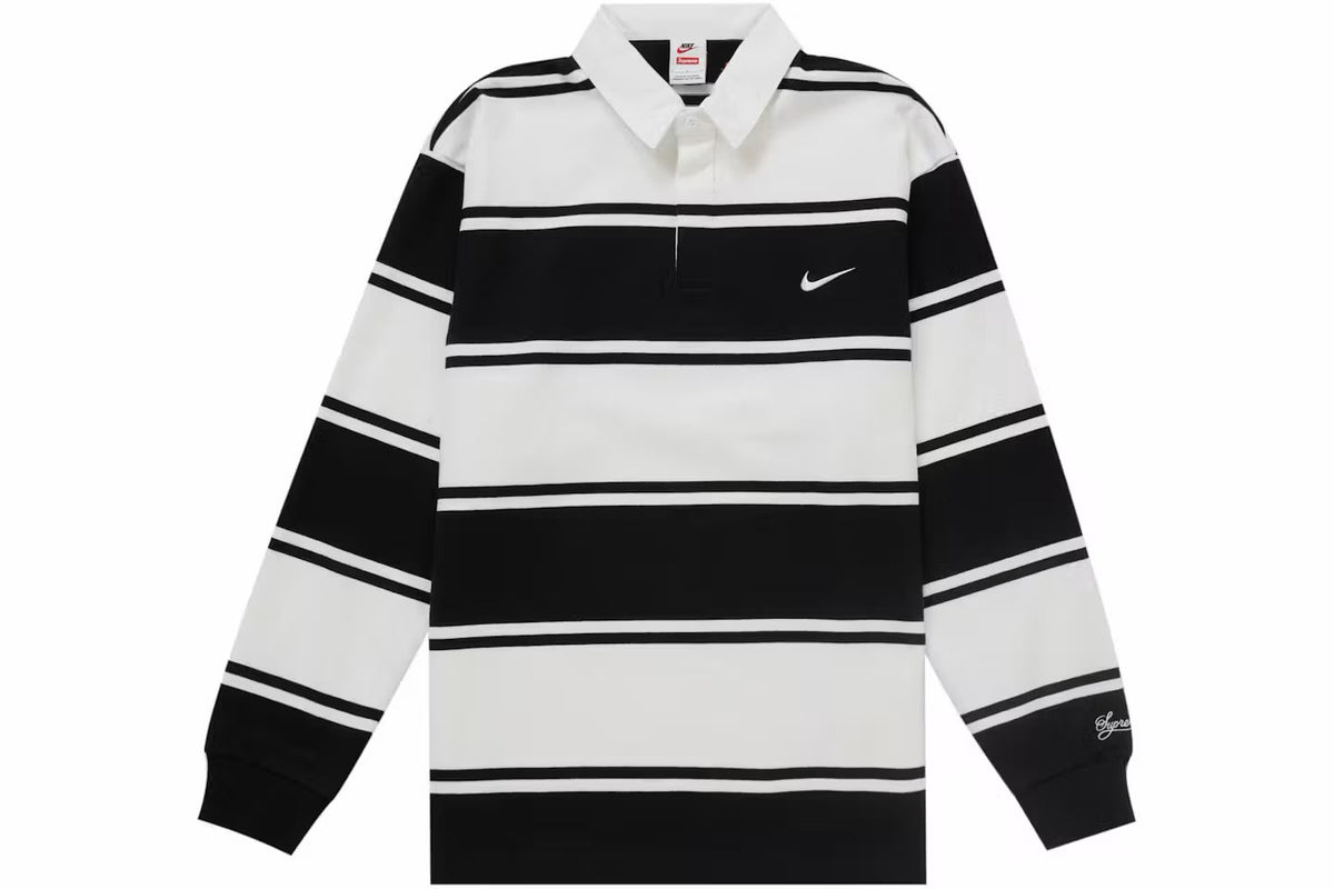 Nike X Supreme Raya stripe Rugby Black long sleeve