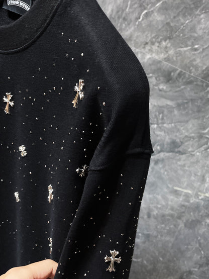 CHROMEHEARTS RHINESTONE MULTI CROSS BLACK