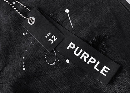 PURPLE FLARED BLACK JEANS PRINT P716
