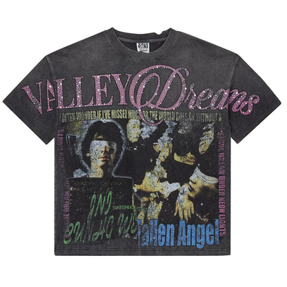 Vale Fallen Bling Distressed Charcoal TShirt